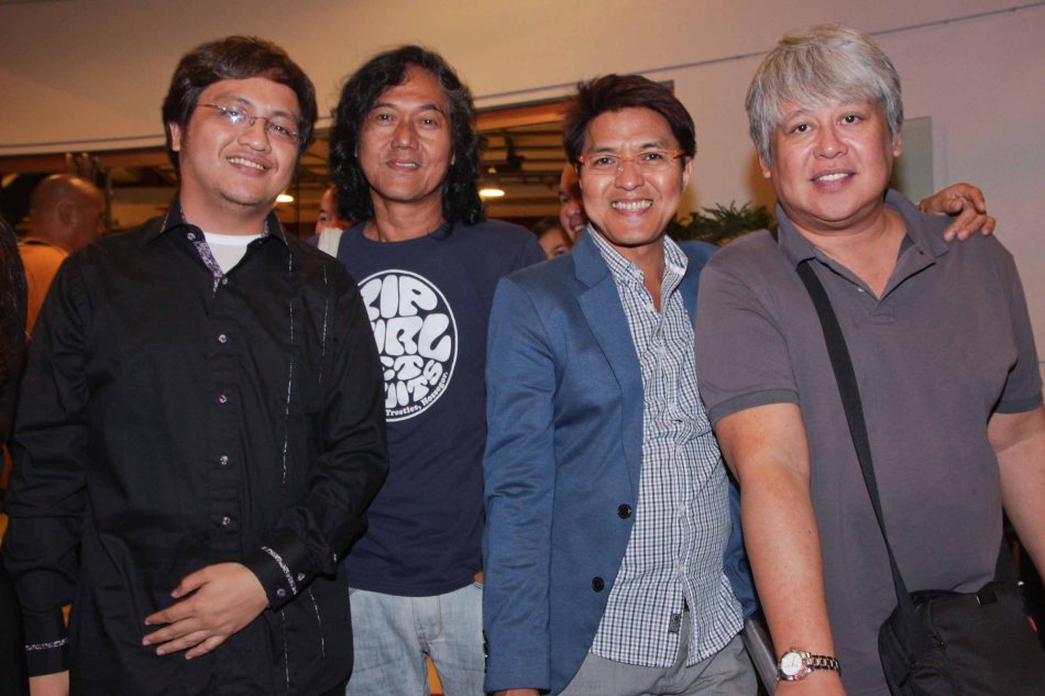 from left: Pianist Jed Balsamo, Perry Dizon, HIMALA Composer / Musical Director Vincent De Jesus and Frannie Zamora.  Catch HIMALA the Musical’s 10th Anniversary run at PETA from March 15-March 24, 2013. Photo by Jude Bautista 