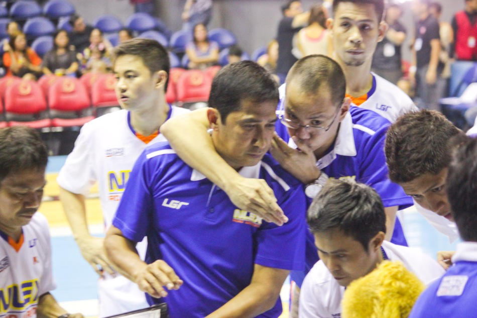 From left: NLEX acting head Coach Adonis Tierra confers with Asst coach Sandy Arespacochaga. Catch PBA games live in SMART ARANETA Coliseum. If not you can watch the PBA’s 40th season live airing on TV5 five times a week on TUES, WED and FRI, with the first game at 4:15 p.m. and the second game at 7 p.m.; on SAT at 5 p.m.; and SUN at 3 p.m. and 5 p.m. Photo by Jude Bautista